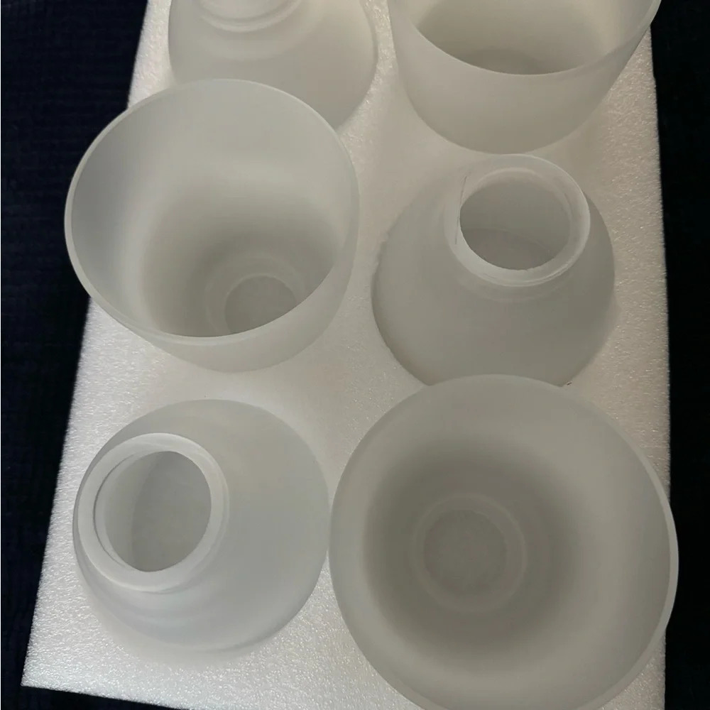 White Frosted Bell-Shaped Glass Lampshade - Picture 4 of 4